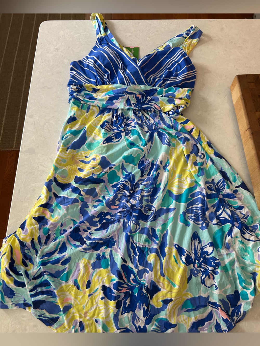 Lilly Pulitzer Blue, Yellow & Aqua Floral Sundress